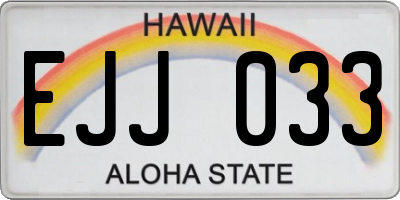 HI license plate EJJ033