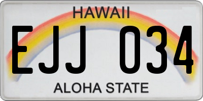 HI license plate EJJ034