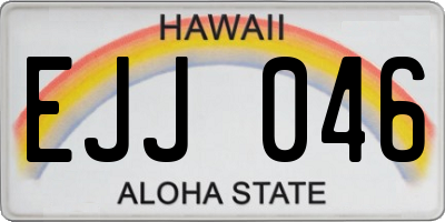 HI license plate EJJ046