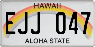 HI license plate EJJ047