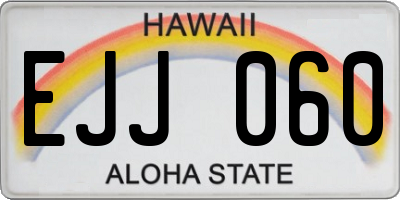 HI license plate EJJ060