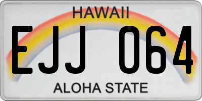 HI license plate EJJ064
