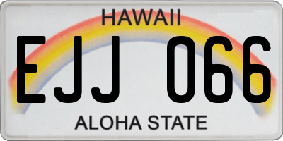 HI license plate EJJ066