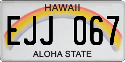 HI license plate EJJ067