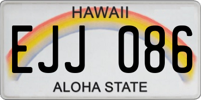HI license plate EJJ086