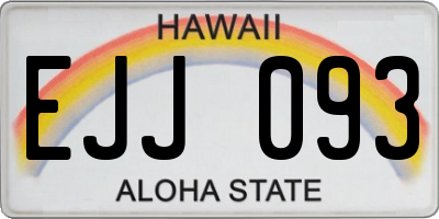 HI license plate EJJ093
