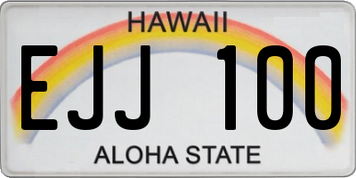 HI license plate EJJ100