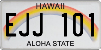 HI license plate EJJ101