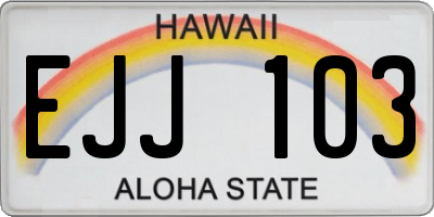 HI license plate EJJ103
