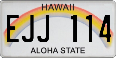 HI license plate EJJ114