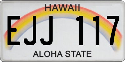 HI license plate EJJ117