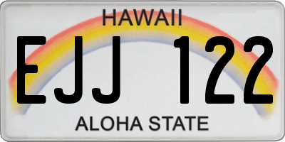 HI license plate EJJ122