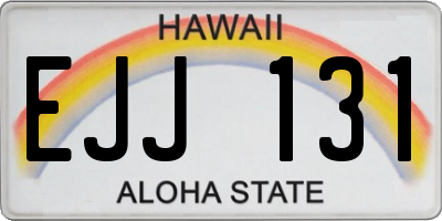 HI license plate EJJ131