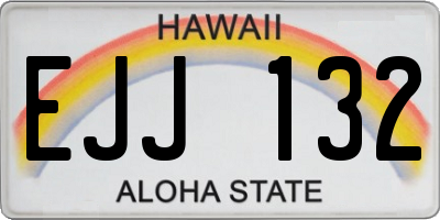 HI license plate EJJ132