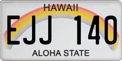 HI license plate EJJ140