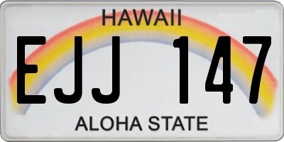 HI license plate EJJ147