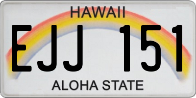 HI license plate EJJ151