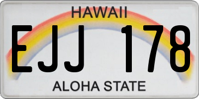 HI license plate EJJ178