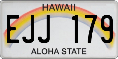 HI license plate EJJ179