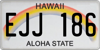 HI license plate EJJ186