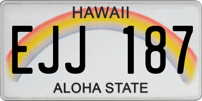 HI license plate EJJ187