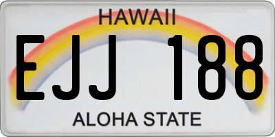 HI license plate EJJ188