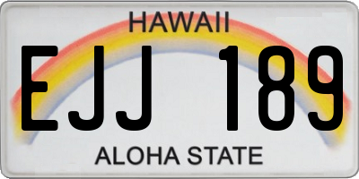 HI license plate EJJ189