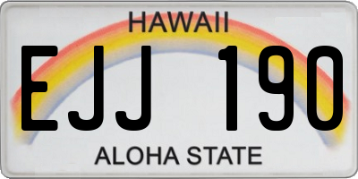 HI license plate EJJ190