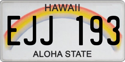 HI license plate EJJ193