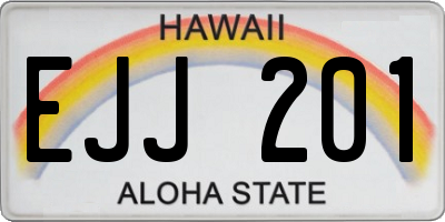 HI license plate EJJ201