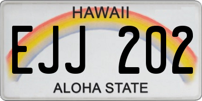 HI license plate EJJ202