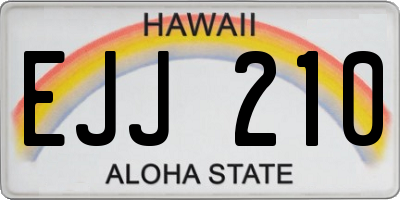 HI license plate EJJ210
