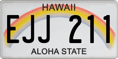 HI license plate EJJ211