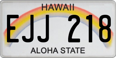 HI license plate EJJ218