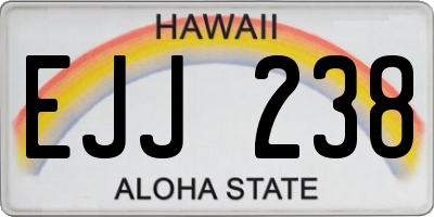 HI license plate EJJ238