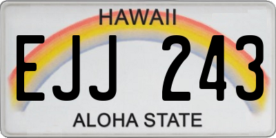 HI license plate EJJ243