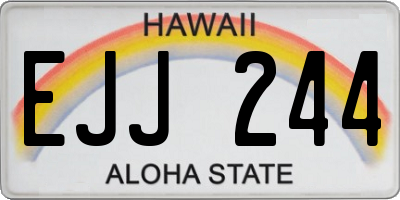 HI license plate EJJ244