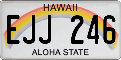 HI license plate EJJ246