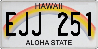 HI license plate EJJ251