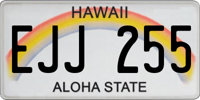 HI license plate EJJ255