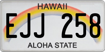 HI license plate EJJ258