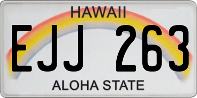 HI license plate EJJ263