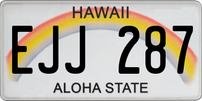 HI license plate EJJ287
