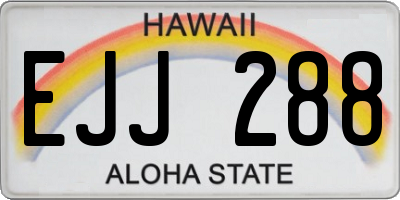 HI license plate EJJ288