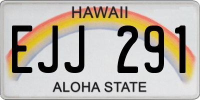 HI license plate EJJ291