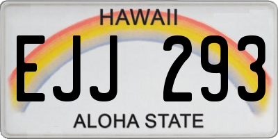 HI license plate EJJ293