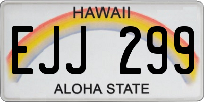 HI license plate EJJ299