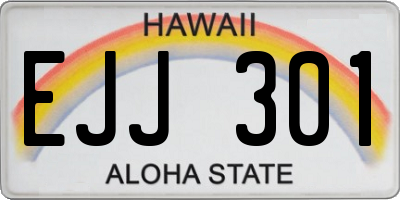 HI license plate EJJ301