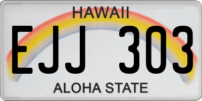 HI license plate EJJ303