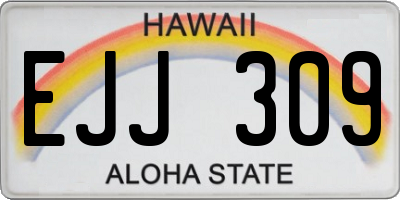 HI license plate EJJ309